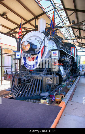 Pacifique Sud # 1673, un 2-6-0 M-4b de 1900 locomotives de bosses à la Southern Arizona Musée des Transports à Tucson AZ Banque D'Images