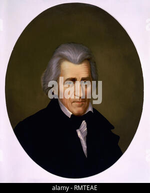 Andrew Jackson (1767-1845), Septième président des États-Unis, la tête et épaules Portrait, Chromolithographie Banque D'Images
