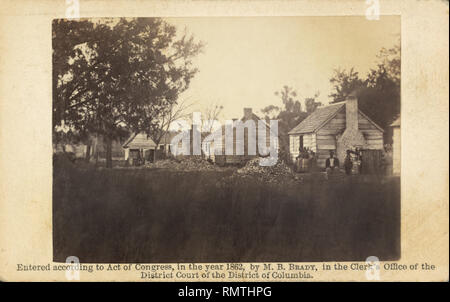 Esclaves et esclaves des plantations, Port Royal, Caroline du Sud, USA, Photo de Timothy H. O'Sullivan, droits d'auteur par Mathew B. Brady, 1862 Banque D'Images