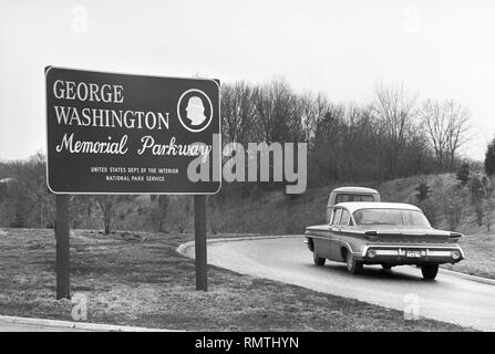 George Washington Memorial Parkway, Washington DC, USA, 1965 Banque D'Images