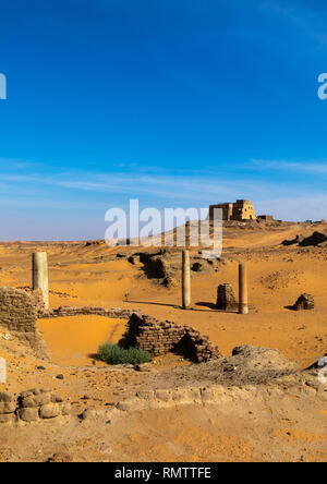 Ruines de l'église de la colonnes de granite, Nubia, Old Dongola, Soudan Banque D'Images