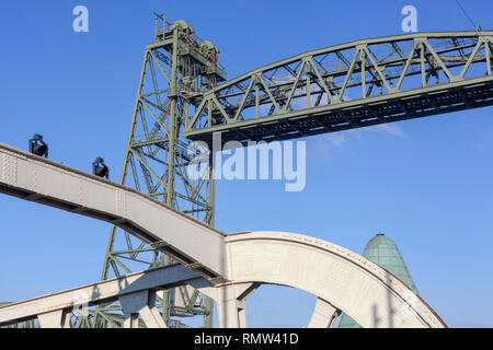 Détail du pont à Rotterdam aux Pays-Bas appelée le Koningshavenbrug, également connu sous le nom de Hef - image Banque D'Images