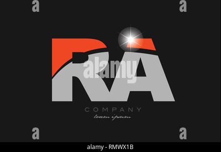 Combinaison lettre r ra dans une couleur orange gris logo design de l'alphabet l'icône appropriée pour une société ou entreprise Illustration de Vecteur