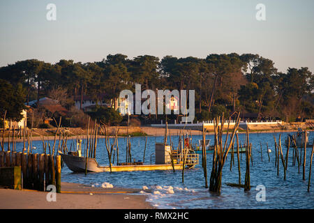 Le CAP FERRET, Arcachon, Gironde, France, le village ostréicole de l'herbe Banque D'Images