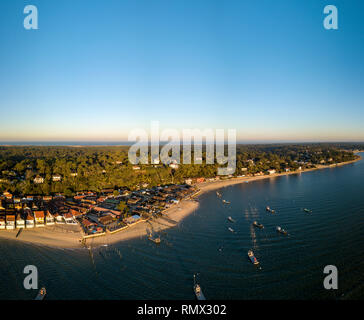 Le CAP FERRET, Arcachon, Gironde, France, le village ostréicole de l'herbe Banque D'Images