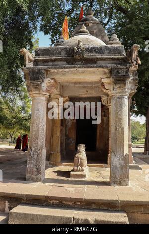 Détails architecturaux de le Temple du Soleil, Modhera-Gujarat-Inde. Banque D'Images