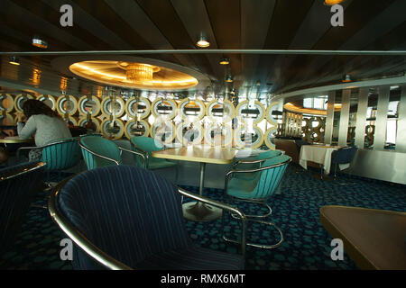 Ferry corse, de l'intérieur. La Sardaigne, Italie Banque D'Images