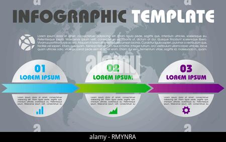 Infographies colorées moderne modèle options vector avec des cercles et des flèches. Peut être utilisé pour la conception web, brochure, présentations et mise en page de flux Illustration de Vecteur