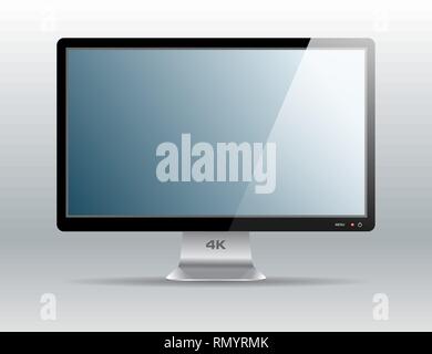 4K moderne LCD television, surveiller, vector illustration Illustration de Vecteur