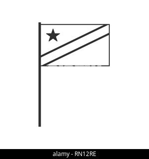 République démocratique du Congo l'icône en forme de drapeau dans contour noir modèle plat. Date de l'indépendance ou de la fête nationale. Illustration de Vecteur