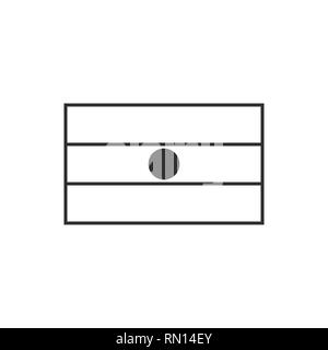 L'icône du drapeau du Niger en contour noir modèle plat. Date de l'indépendance ou de la fête nationale. Illustration de Vecteur