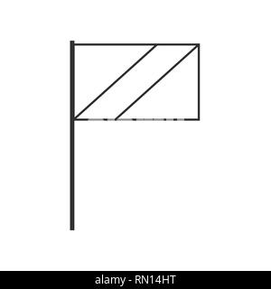 République du Congo sur l'icône en forme de drapeau en contour noir modèle plat. Date de l'indépendance ou de la fête nationale. Illustration de Vecteur