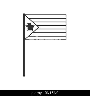 L'icône du drapeau du Zimbabwe en contour noir modèle plat. Date de l'indépendance ou de la fête nationale. Illustration de Vecteur