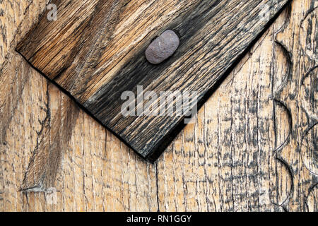 Un close up detail de boiseries montrant la texture bois naturel Banque D'Images