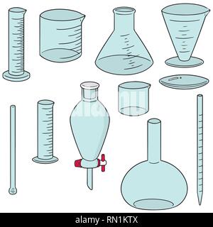 Vector set de verrerie de laboratoire Illustration de Vecteur