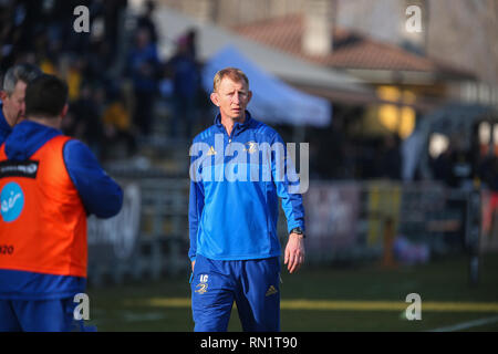 Viadana, Italie. 16 Février, 2019. L'entraîneur-chef du Leinster Leo Cullen avant le match contre Zebre Rugby Club en PRO14 2018 Guinness 2019©Massimiliano Carnabuci/Alamy live news Crédit : Massimiliano Carnabuci/Alamy Live News Banque D'Images