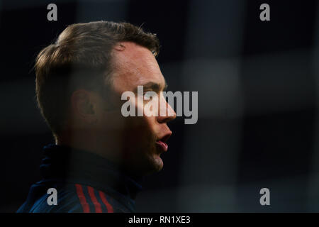 Manuel NEUER, FCB 1 demi-taille, portrait, Illustration, Symbole, fonction, FC AUGSBURG - FC BAYERN MUNICH 2-3 - DFL RÈGLEMENT INTERDIT TOUTE UTILISATION DES PHOTOGRAPHIES comme des séquences d'images et/ou quasi-vidéo - 1.ligue de soccer allemand , Augsburg, 15 février 2019, journée 23 saison 2018/2019, FCB, Munich, Bavière © Peter Schatz / Alamy Live News Banque D'Images