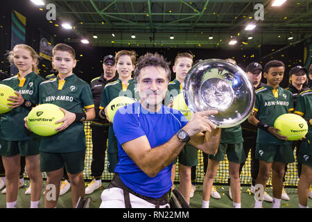 Rotterdam, Pays-Bas, le 14 février 2019, Tournoi de tennis du monde ABNAMRO, Ahoy, fauteuil roulant, Final, Stéphane Houdet (FRA) gagnant, Photo : www.tennisimages.com/Henk Koster Banque D'Images