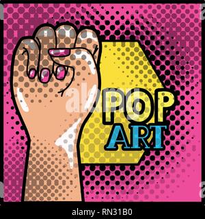 Les droits de l'expression de la main poing de force le pop art Illustration de Vecteur