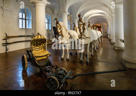 Schloss Nymphenburg, chariot Royal Bavière, Allemagne Le Palais Nymphenburg. Banque D'Images