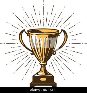 Gagnant s trophy. gagner, gagner, champion symbole. vector illustration Illustration de Vecteur