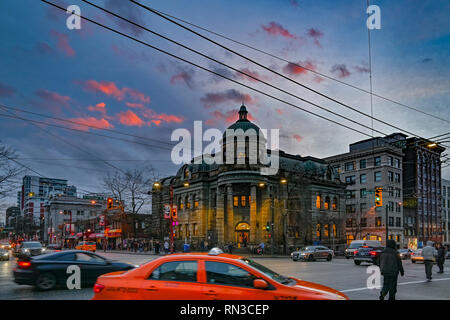 Carnegie Center, l'intersection de la rue Main et Hastings, centre-ville de Vancouver, Vancouver, Colombie-Britannique, Canada Banque D'Images