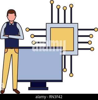 Businessman carte mère. Illustration de Vecteur