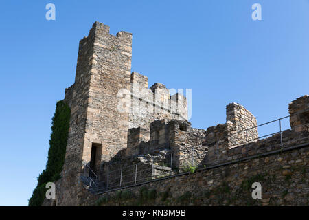 Ponferrada, Espagne : Torre del Homenaje Viejo du Castillo de los Templarios. Le château des Templiers est une étape importante sur le Camino francés rout Banque D'Images