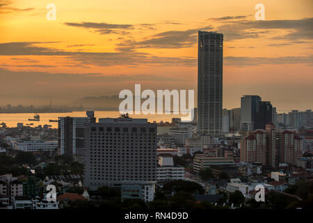 Au-dessus de la ville de Penang Banque D'Images