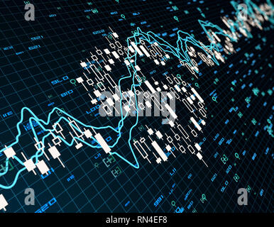 Données et dollars de la bourse économique, graphiques et statistiques économiques Banque D'Images