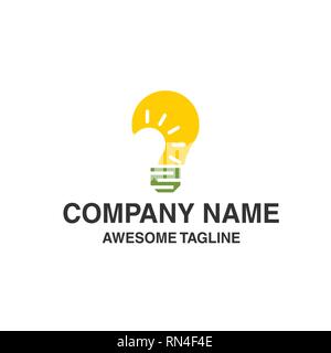 Ampoule lampe lumière logo. L'innovation idée. logo symbole de l'énergie. logo template prêt à l'emploi Illustration de Vecteur