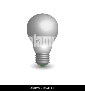 LED photo réaliste et aux économies d'énergie d'une ampoule. Élément essentiel pour la conception de composants électriques. Style 3D, vector illustration. Illustration de Vecteur