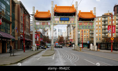 Vancouver Chinatown Millennium Gate, Vancouver, Colombie-Britannique, Canada Banque D'Images