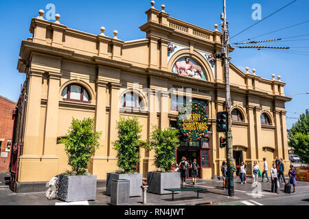 3 janvier 2019 Melbourne, Victoria Australie  : extérieur vue sur la rue de l'entrée principale du marché Queen Victoria en Australie Victoria Melbourne Banque D'Images