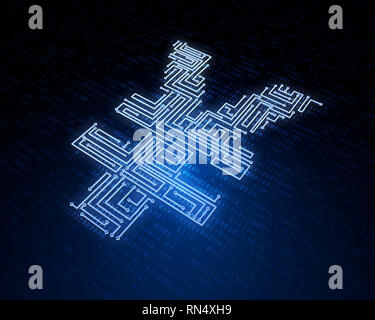 Technologie financière électronique, symbole RMB, transmission de données réseau Banque D'Images