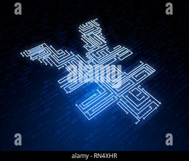 Technologie financière électronique, symbole RMB, transmission de données réseau Banque D'Images