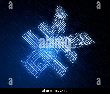 Technologie financière électronique, symbole RMB, transmission de données réseau Banque D'Images