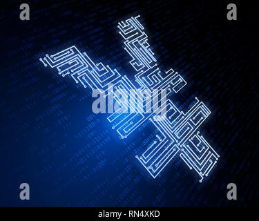 Technologie financière électronique, symbole RMB, transmission de données réseau Banque D'Images