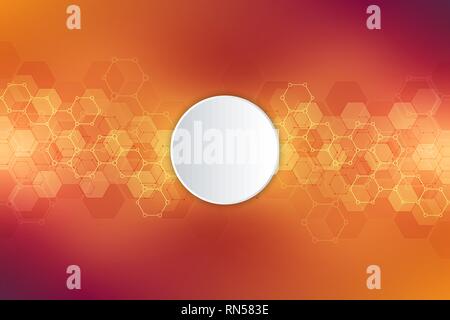 Texture de fond géométrique avec des structures moléculaires et de génie chimique. Résumé fond d'hexagones. Vector illustration pour Illustration de Vecteur