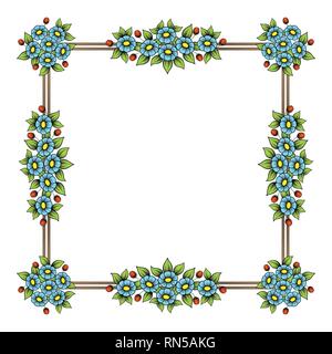 Fleurs daisy couleur avec contour noir avc isolé sur fond blanc Illustration de Vecteur