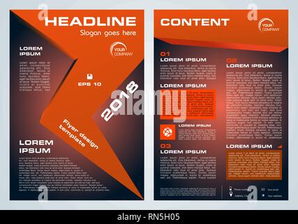 Vector flyer, Corporate Business, rapport annuel, brochure design et couvrir présentation avec flèche rouge Illustration de Vecteur