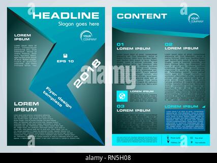 Vector flyer, Corporate Business, rapport annuel, brochure design et couvrir présentation avec flèche bleue Illustration de Vecteur