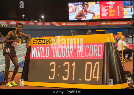 Birmingham, UK. 16 février 2019. Muller indoor grand prix. Nigel Bramley/Alamy Crédit : Nigel Bramley/Alamy Live News Crédit : Nigel Bramley/Alamy Live News Banque D'Images