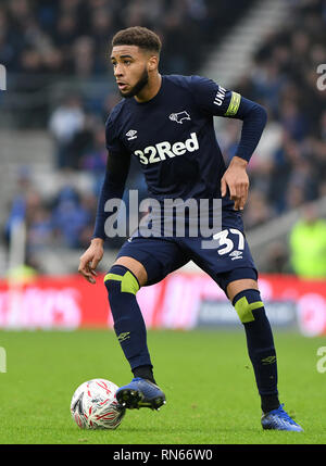 Brighton, UK. 16 Février, 2019. Jayden Bogle de Derby County - Brighton & Hove Albion v Derby County, l'Unis FA Cup - cinquième ronde, stade de l'Amex, Brighton - 16 février 2019 Editorial - N'utilisez que des restrictions s'appliquent : Crédit DataCo Images Journée Limited/Alamy Live News Banque D'Images