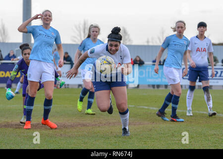 Cheshunt (Royaume-Uni). Feb 17, 2019. Renee Hector d'éperons au cours de la FA Women's Cup 5e tour match entre Tottenham Hotspur et Manchester City Chers Femmes à Cheshunt Stadium le 17 février 2019 en Angleterre, Cheshunt. (Photo de Martine Xerri/phcimages.com) : PHC Crédit Images/Alamy Live News Banque D'Images