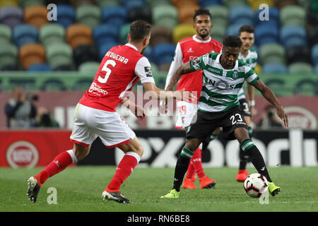 Lisbonne, Portugal, Portugal. Feb 17, 2019. Abdoulayé Diaby du Sporting CP en action au cours de la Ligue n° 2018/19 match footballl entre Sporting CP vs SC Braga. Crédit : David Martins SOPA/Images/ZUMA/Alamy Fil Live News Banque D'Images