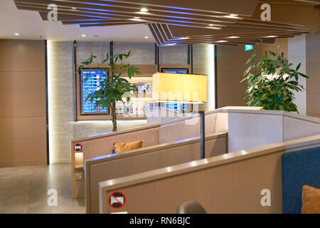 Singapour - CIRCA SEPTEMBRE 2016 : l'intérieur de la Plaza Premium Lounge à l'aéroport de Singapour Changi. L'aéroport de Changi est le principal aéroport civil pour Si Banque D'Images