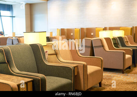 Singapour - CIRCA SEPTEMBRE 2016 : l'intérieur de la Plaza Premium Lounge à l'aéroport de Singapour Changi. L'aéroport de Changi est le principal aéroport civil pour Si Banque D'Images