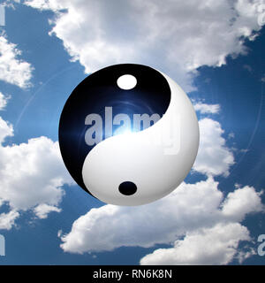 Le symbole Yin Yang dans les nuages Banque D'Images