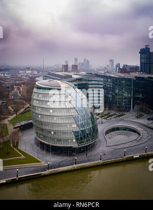 London City Hall par drone. Banque D'Images